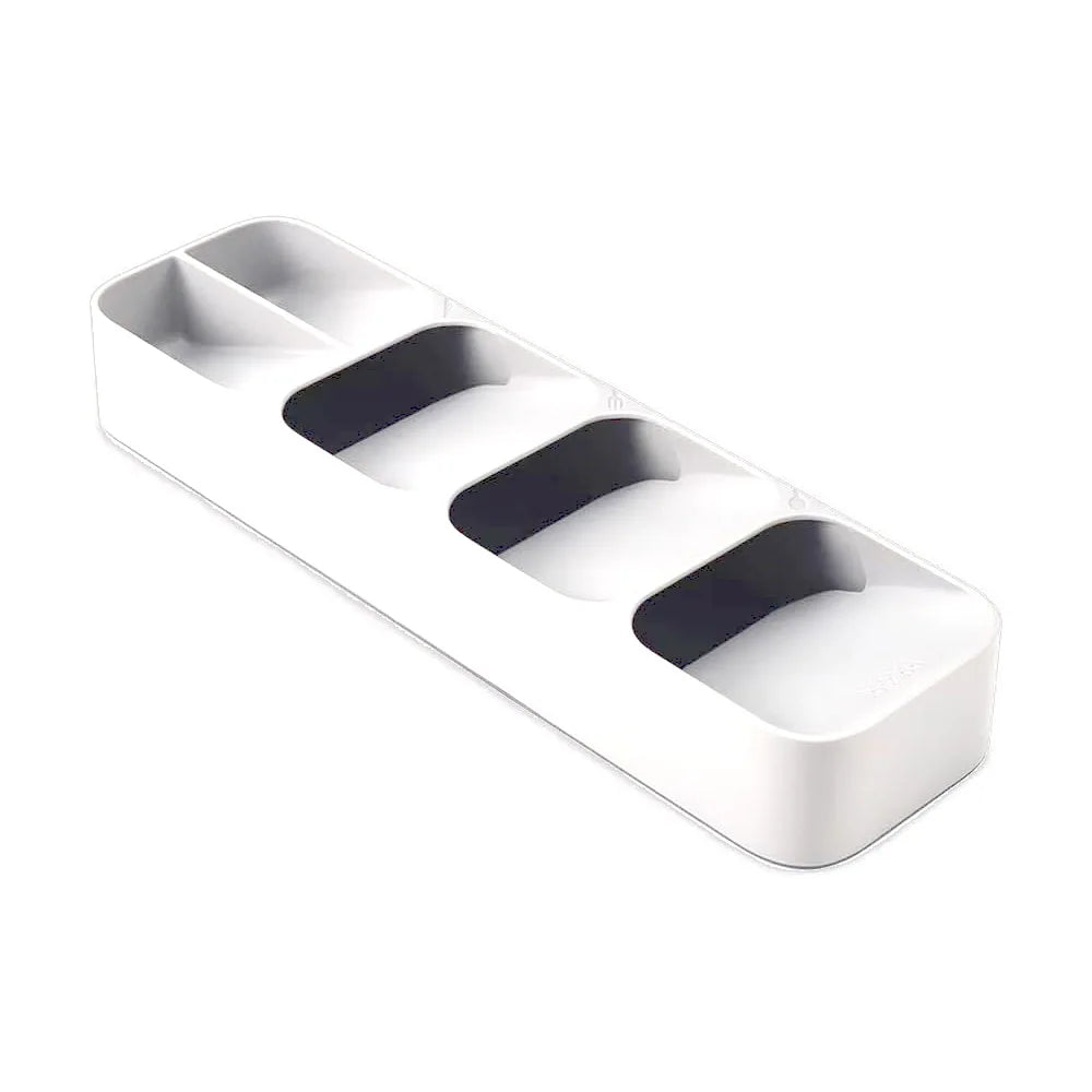 Multi-purpose Cutlery Storage Tray Cutlery Fork Spoon Compartmentalized Organizer Kitchen Drawer Categorized Storage Boxes Zpaxo White-1PC