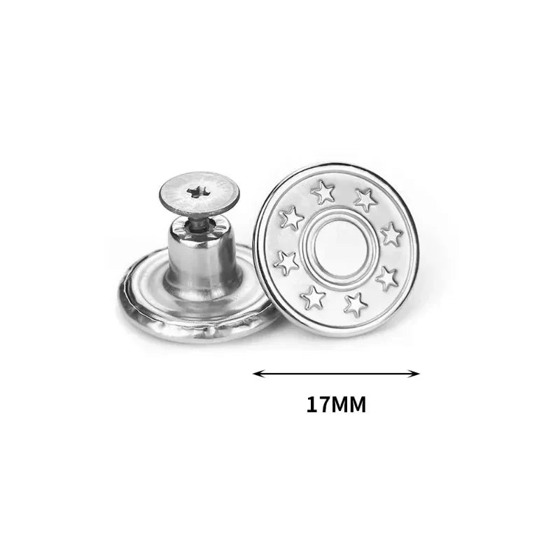 No-Sew Metal Snap Jeans Button Replacement Kit – 10/20/30 Pcs