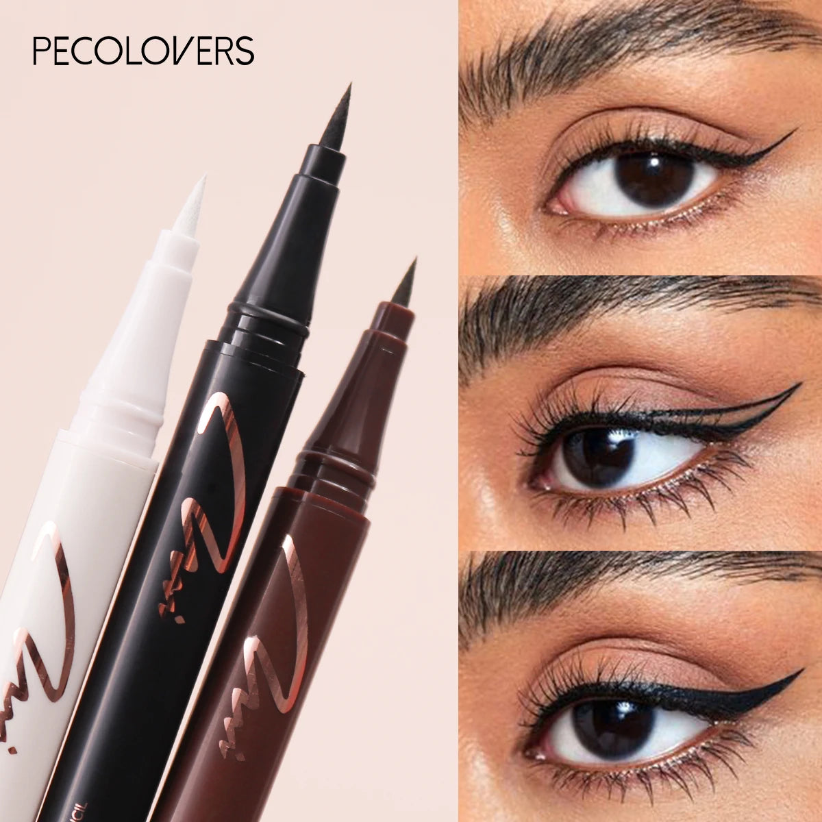Sweat Proof Waterproof Ultra-thin Liquid Eyeliner Pencil White Black Zpaxo