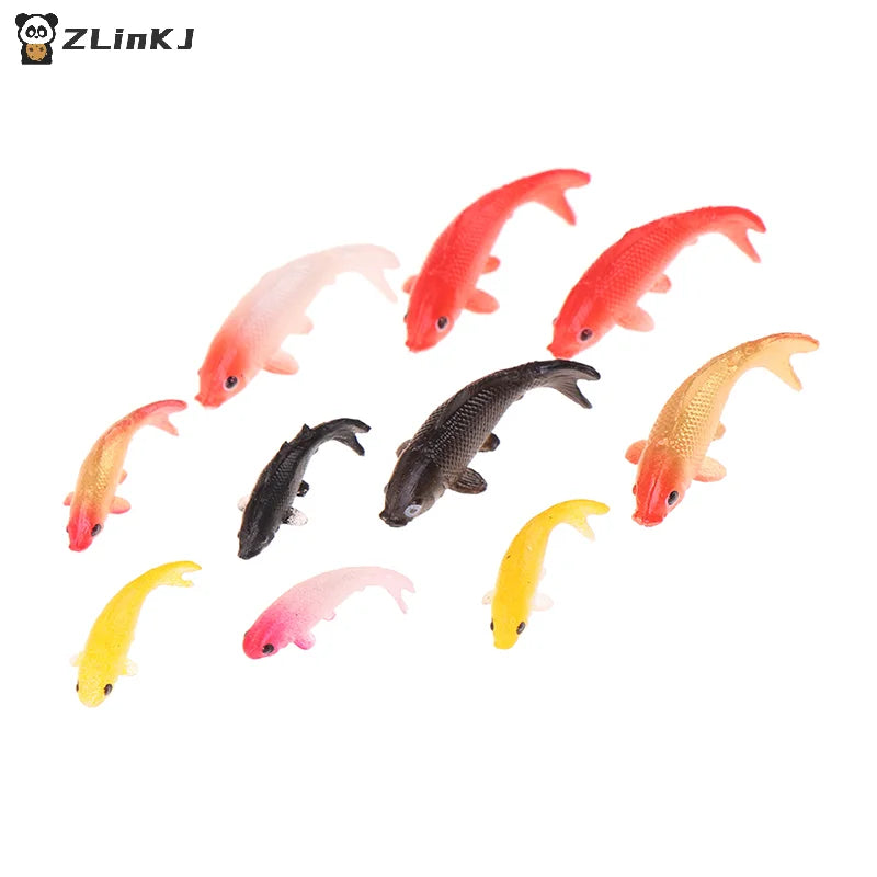 ▶5Pcs Dollhouse Miniature Model Fish Carp Simulation Animals For Kids Toys DIY Decorative Goldfish Figurines Home Decor Ornament Zpaxo