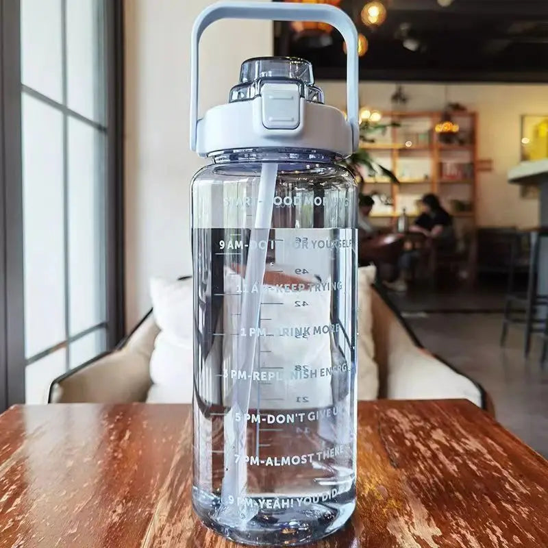 Portable Water Bottle Large Capacity Plastic Straw Cup Beverage Zpaxo 1pc blue