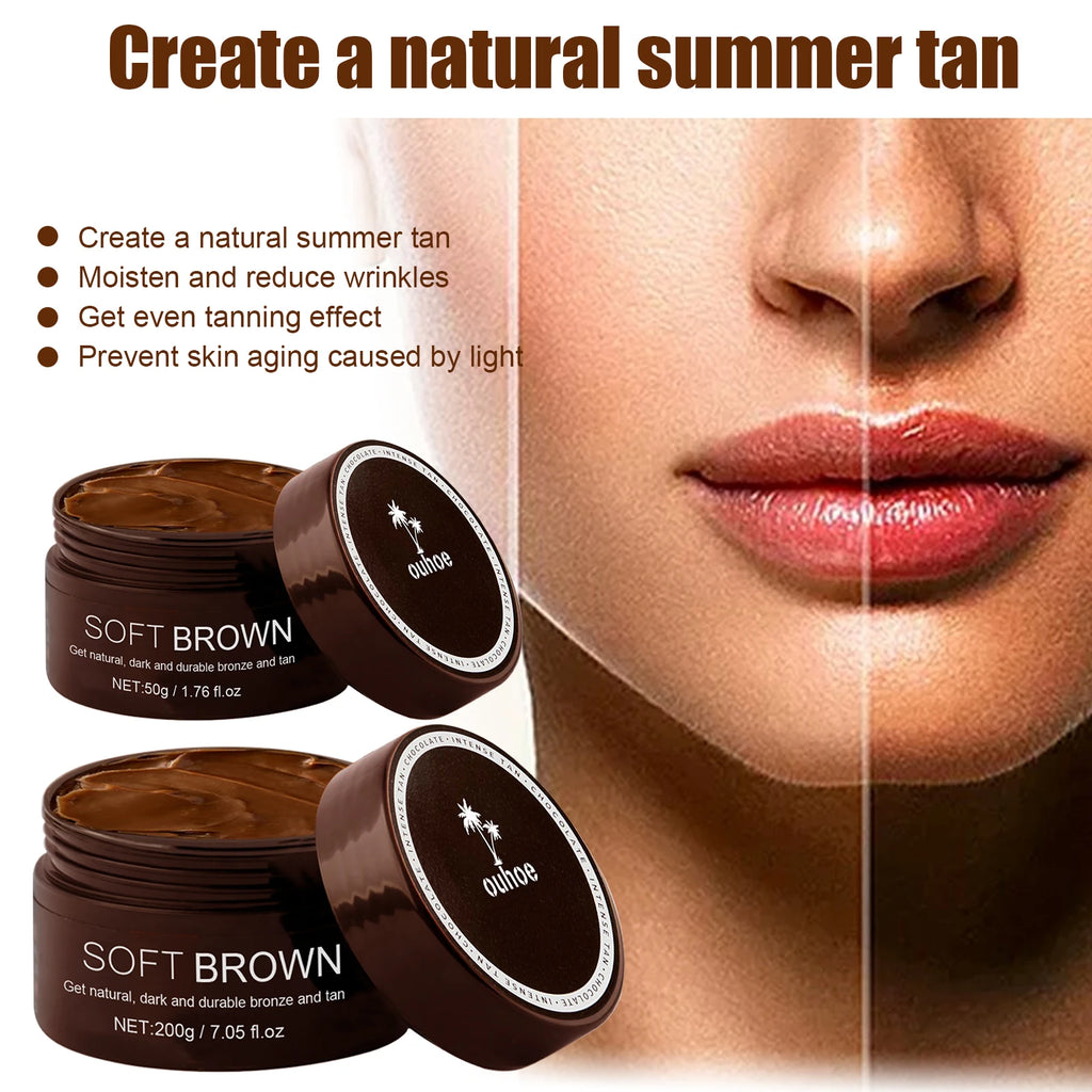 Self-Tanning Cream Intensive Tanning UV Protective Outdoor Summer Beach Brown Bronzer Long Lasting Sunless Fake Tan Body Lotion Zpaxo