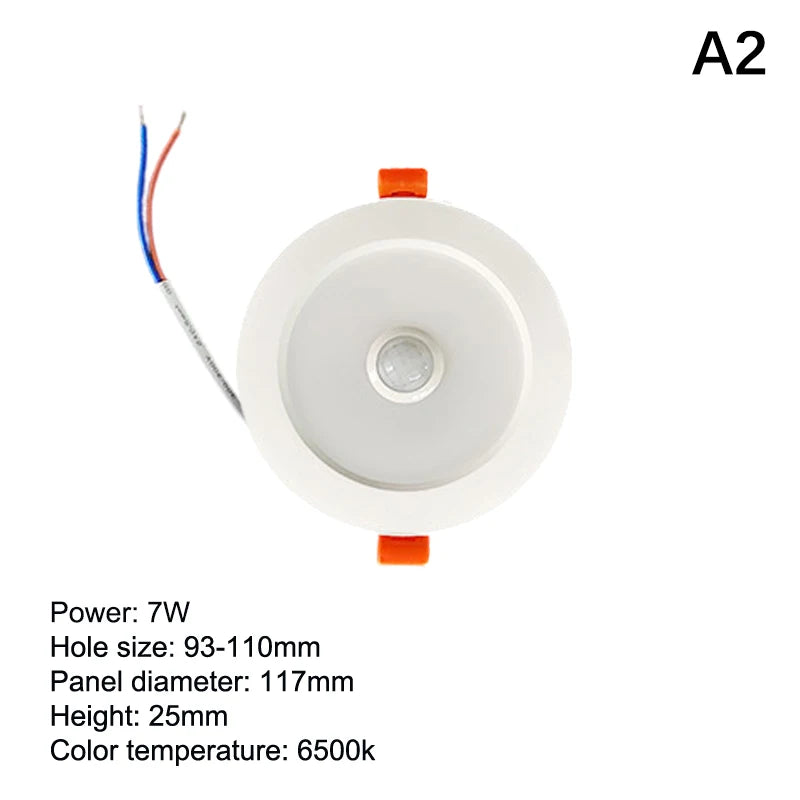 Human Body Motion Sensor Spot LED Downlight Lamparas 220V Ceiling Zpaxo 7W
