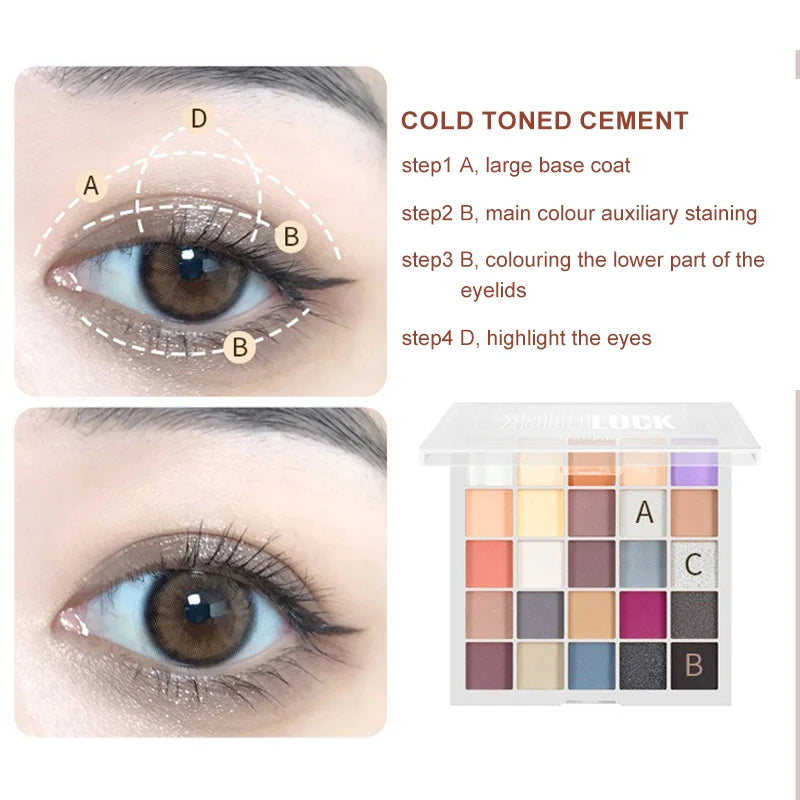 25Color Professional Eyeshadow Palette Eye Glitter Long Lasting Eye Shadow Pallet Korean Makeup Palette Eye Shadow for Beginner Zpaxo