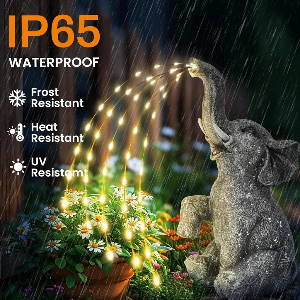 Elephant Statue Waterproof UV Resistant Solar Lights Cute Animal