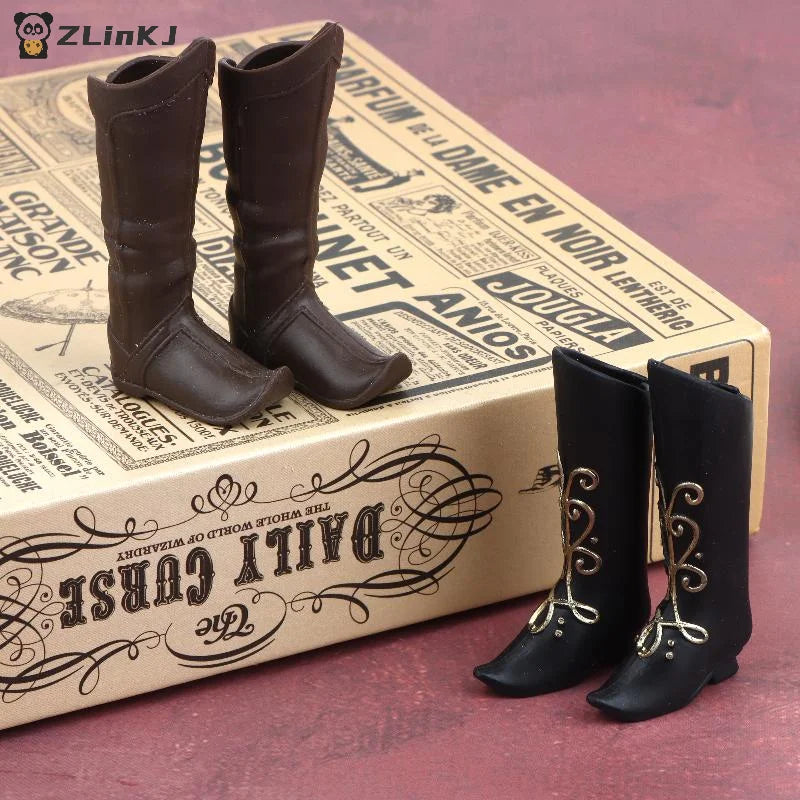 Doll Shoes Medieval Knight Boots Dolls Retro Miniature Gold Zpaxo