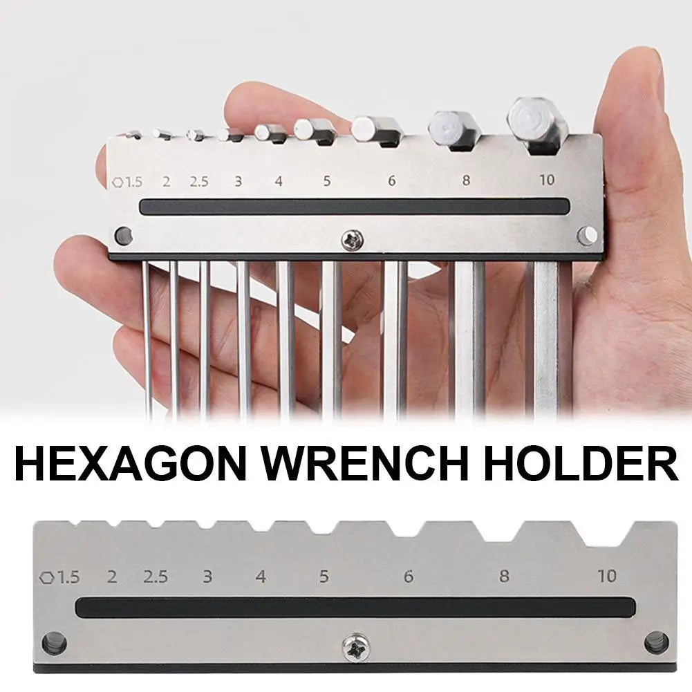 Allen Wrench Holder Organizer – Stainless Steel 1.5–10mm Hex Key Rack Wrench Holder Rack Zpaxo
