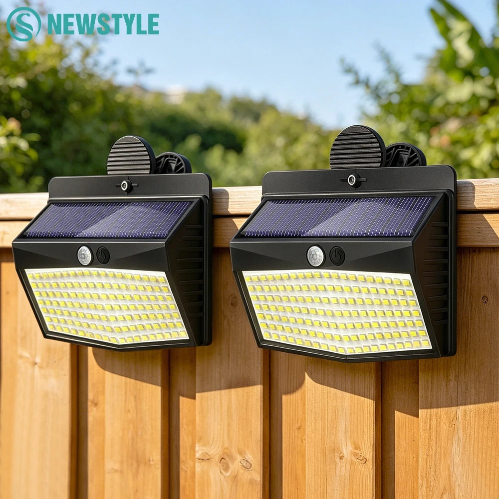 Outdoor Clip-On Solar Lights 138/268/468LED Motion-Sensor IP65 Waterproof 3 Light Modes Super Bright Solar Clip-On Wall Lights Zpaxo