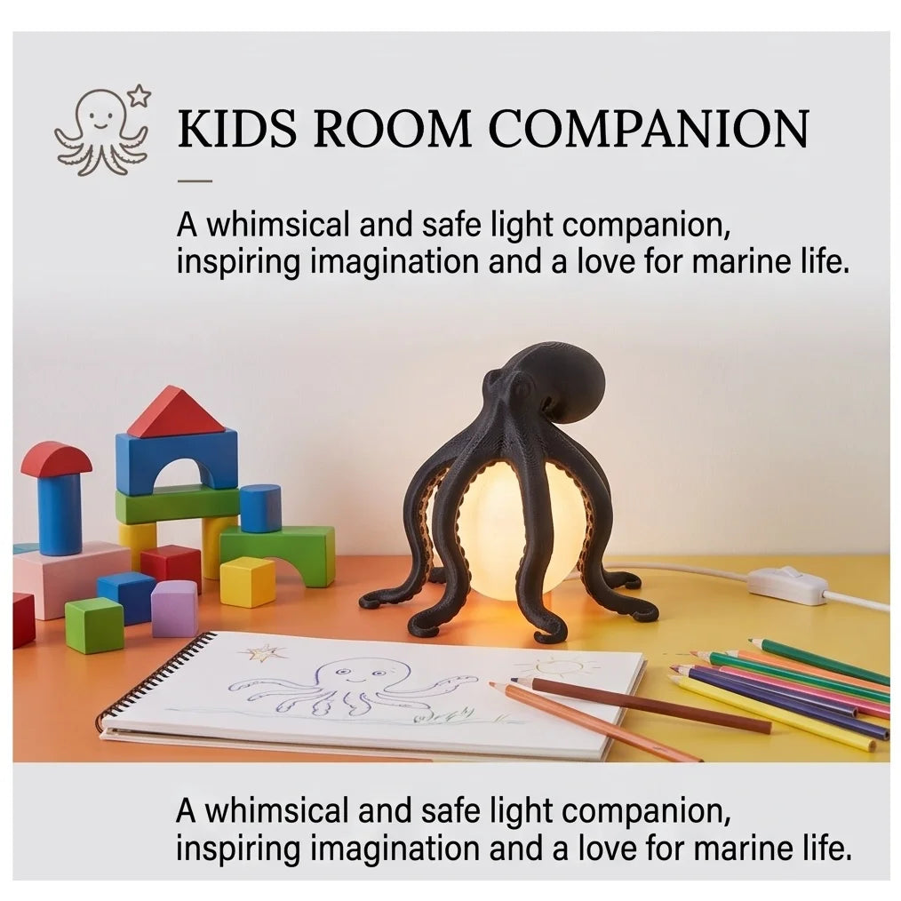 Octopus Sculptural Lampshade Creative Marine Animal Ornament Desktop