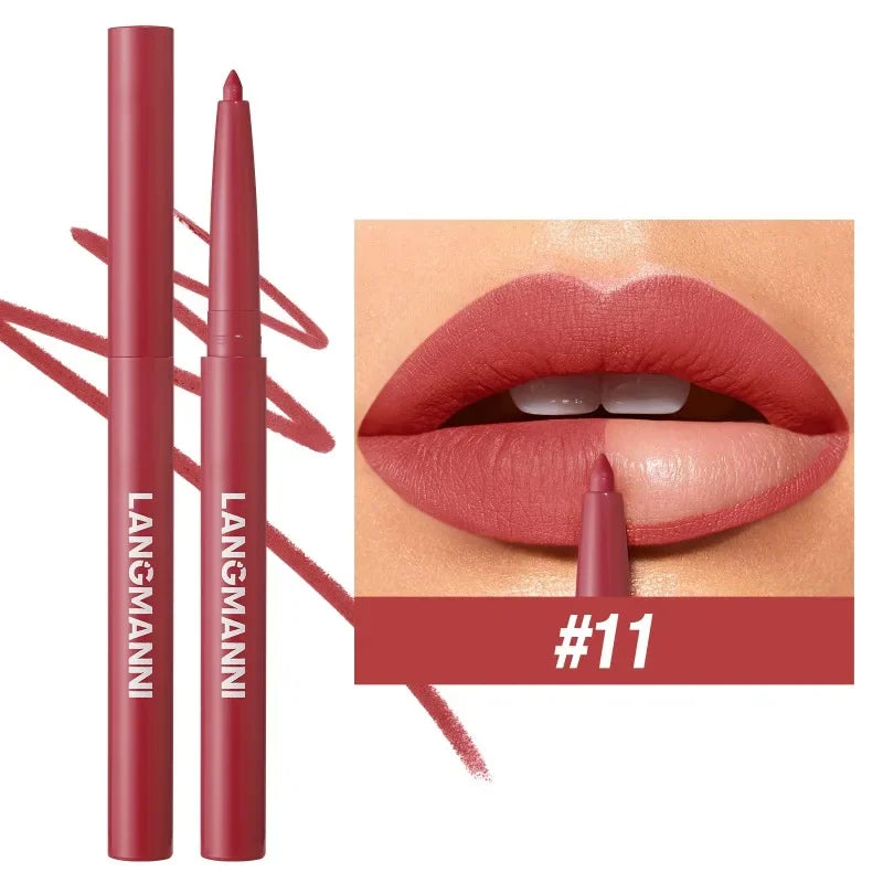 12 Colors Waterproof Lip Liner Pencil Matte Red Brown Plumping Lip Stain Long-Lasting Smooth Perfect Outline & Filling Lips Zpaxo 11