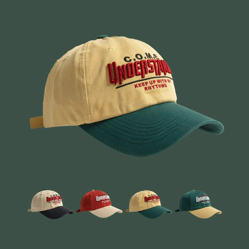 New Big Head Sports Hat Women Versatile Embroidery Contrasting Baseball Cap Men Outdoor Leisure Sunshade Adjustable Hip-hop Hat Zpaxo