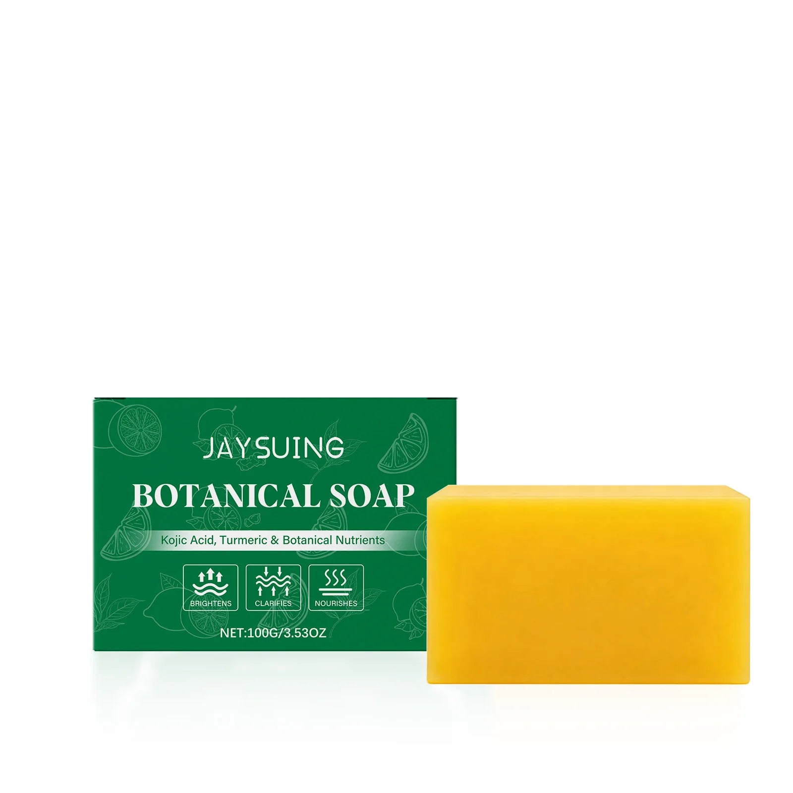 Jaysuing Turmeric Botanical Soap – Cleanse, Moisturize & Exfoliate Botanical Bar Soap Zpaxo 100g Boxed