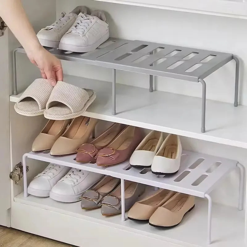ABS Shoe Rack Extensible Shoe Hanger Storage Space Saving Shelf Telescopic Storage Rack Household Kitchen Cabinet Organizer Zpaxo