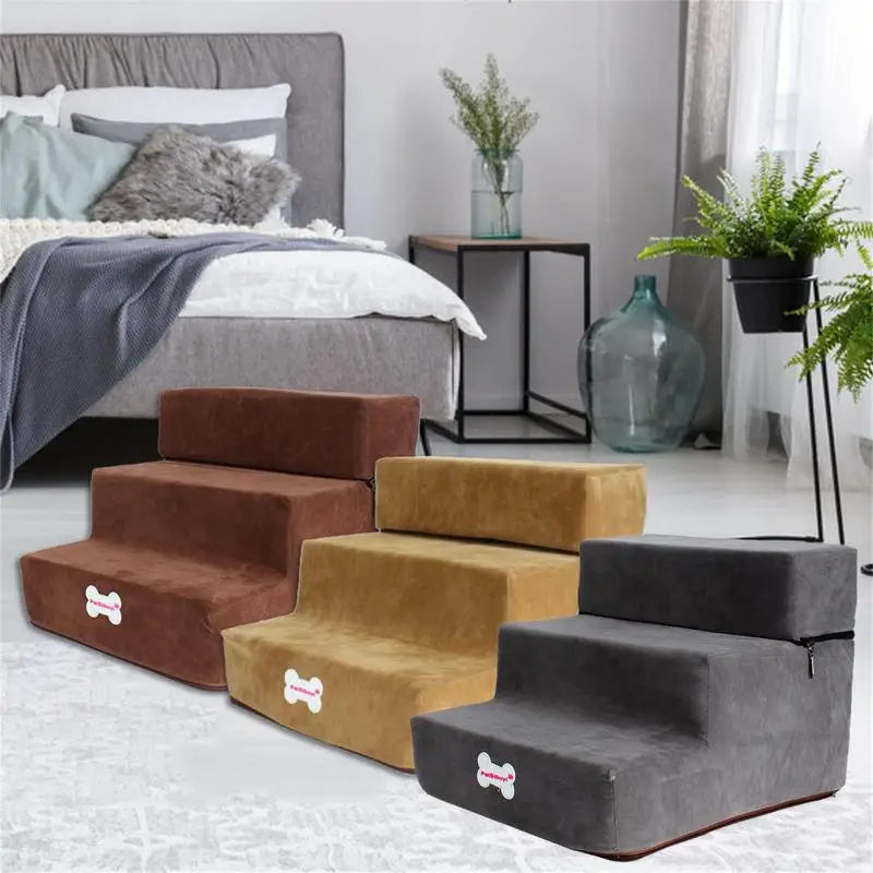 Small Dog Stairs Pet 3 Steps Stairs 30cm Height for Small Dog Cat Ramp Ladder Antislip Removable Dogs Bed Stairs Pet Supplies Zpaxo