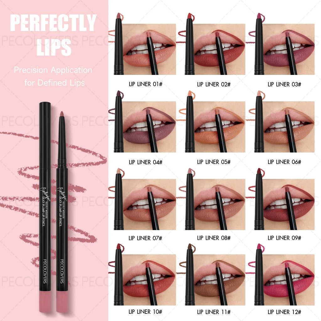 Matte Lip Liner Pencil Sweat Resistant Outline Portable Travel Dating Zpaxo