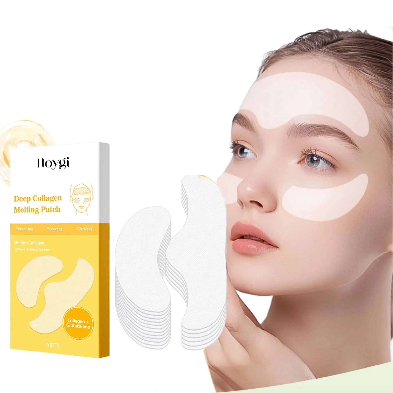 Hoygi Collagen Water-Soluble Patches – Eye & Face Firming Mask Collagen Face Patch Zpaxo