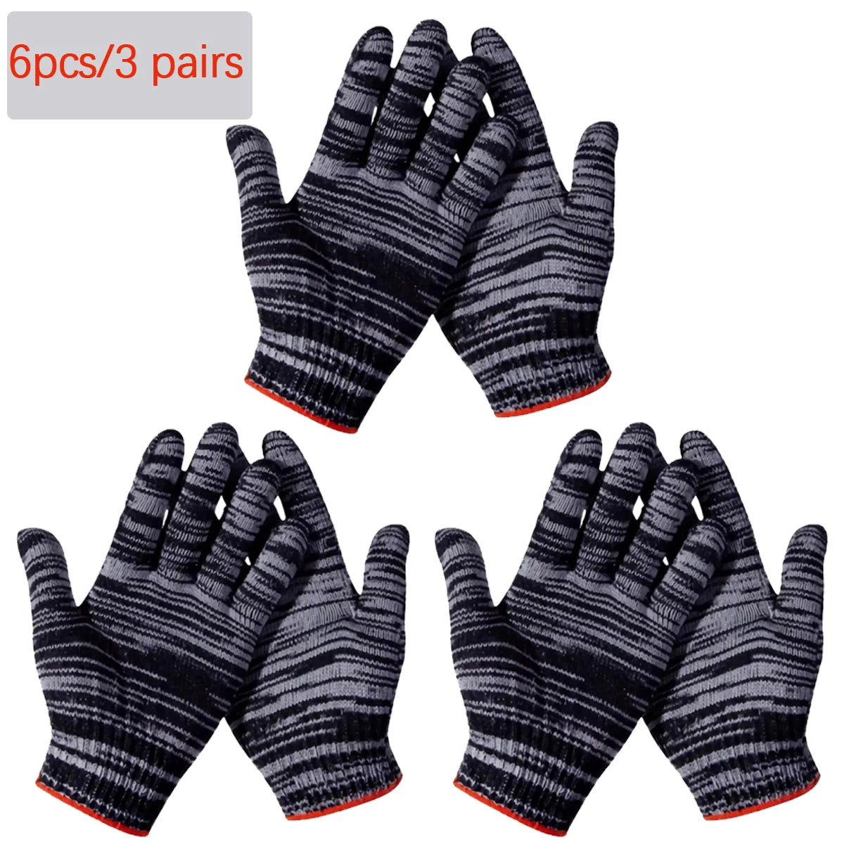 Nylon Work Gloves Non-Slip Wear-Resistant | 3, 6 or 12 Pairs
