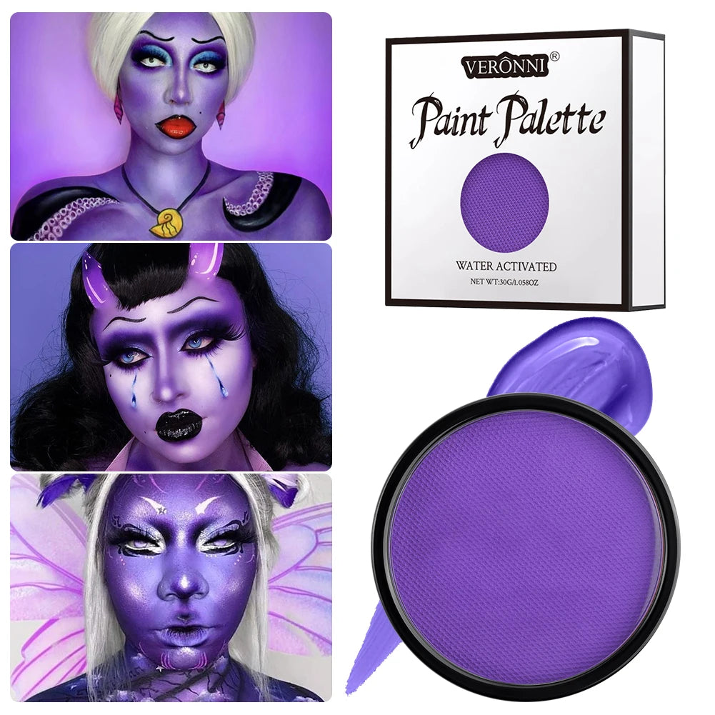 Face Body Painting Palette Non-toxic Safe Monochromatic Water Based Zpaxo 1pcs-purple