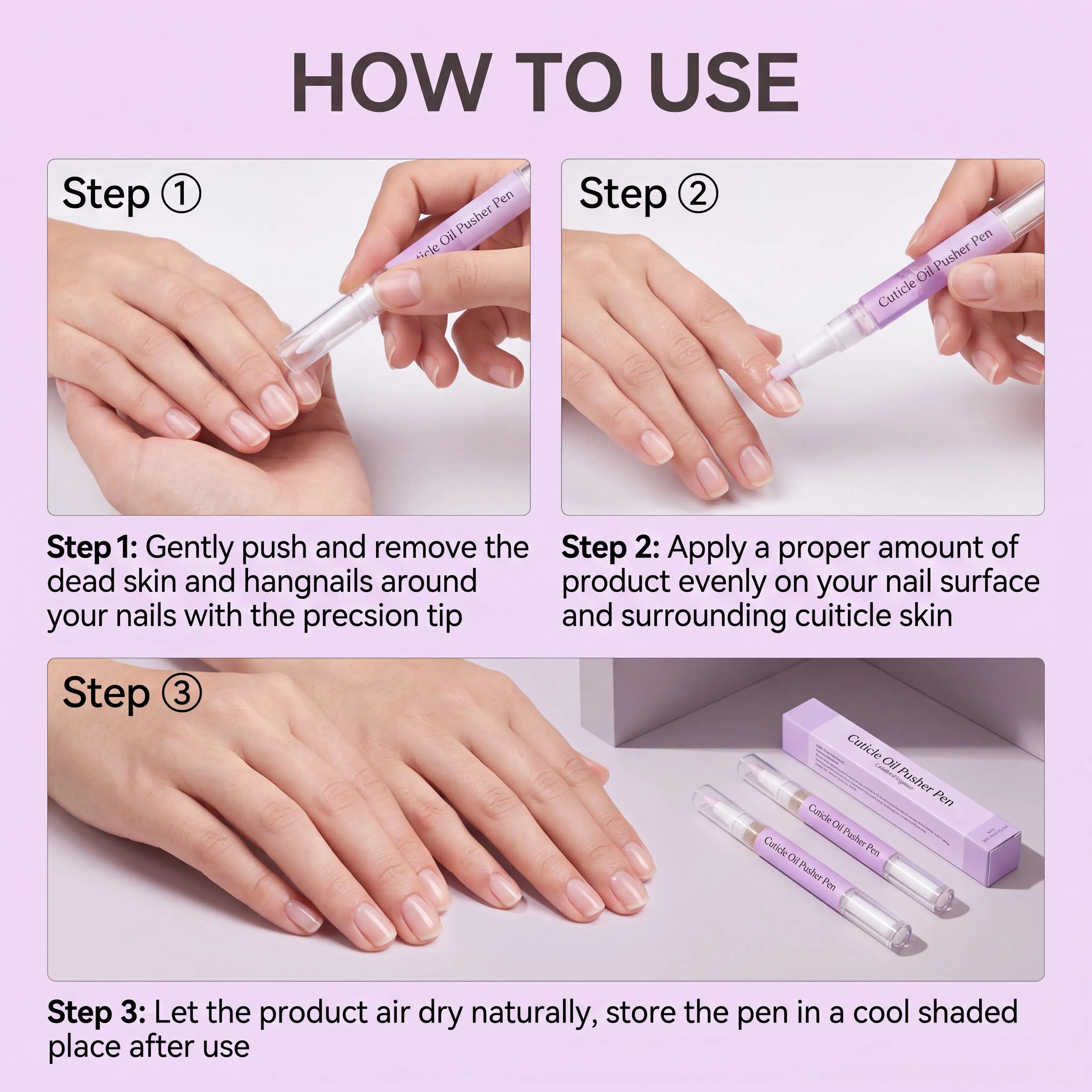 1/2/3/4 Pcs Portable Cuticle Care Pen Mild Nail Nourishing Lavender Scented Long Lasting Moisturization Hand Care Product 2ml Zpaxo