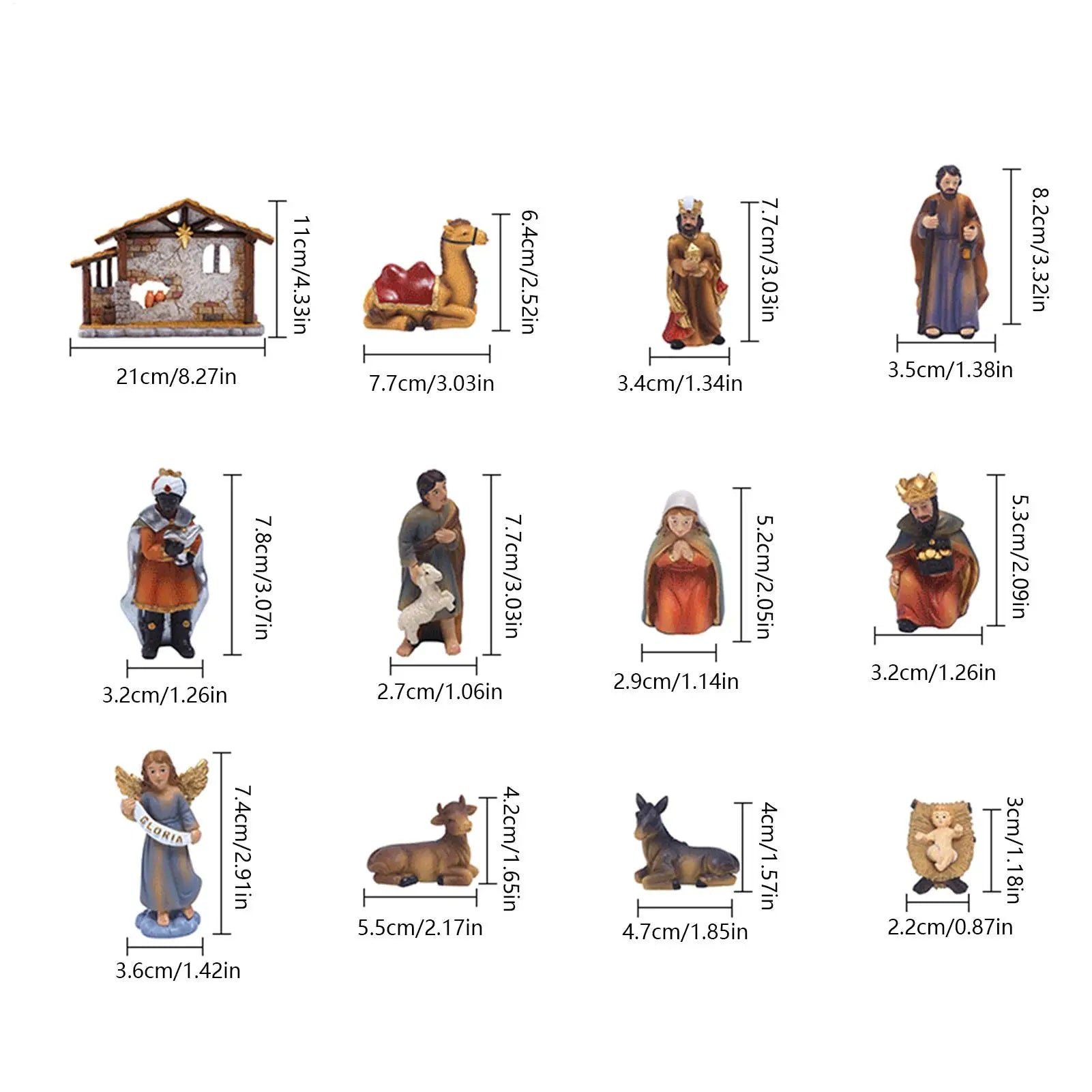 Christmas Nativity Nativity Scene Manger Religious Decor Miniature Figurines Home Decor for Patio Office School Living Room Zpaxo