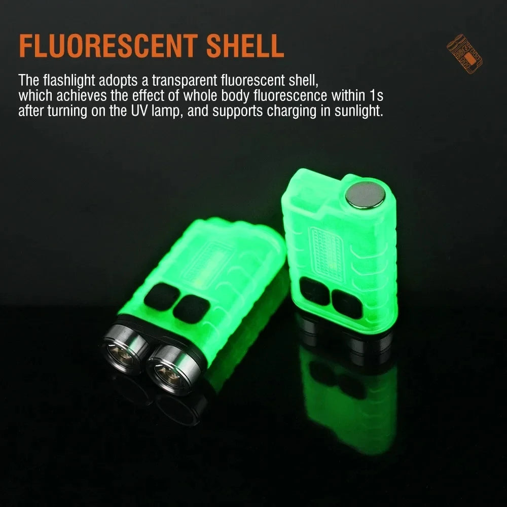 KDULIT V3 EDC Mini Keychain Flashlight UV Type-C Rechargeable