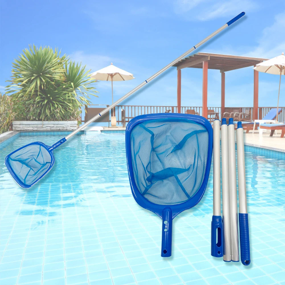 Fish Pond Skimmer Net Telescopic Swimming Pool Leaf Detachable Zpaxo