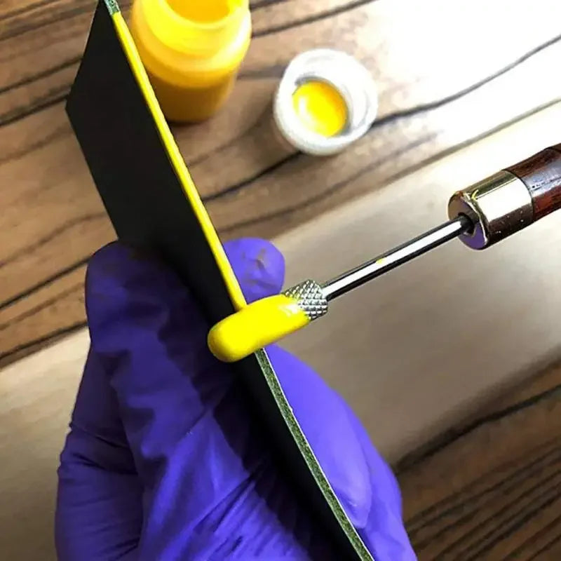 Brass Head DIY Leather Edge Treatment Roller Pen Sandalwood Oil