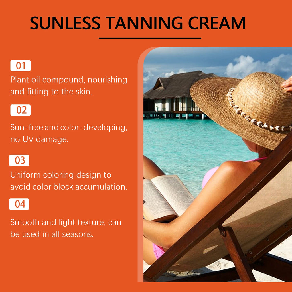 WIYUN Self Tanner Bronzing Cream – UV-Free Sunless Tan 50g Self Tanning Cream Zpaxo