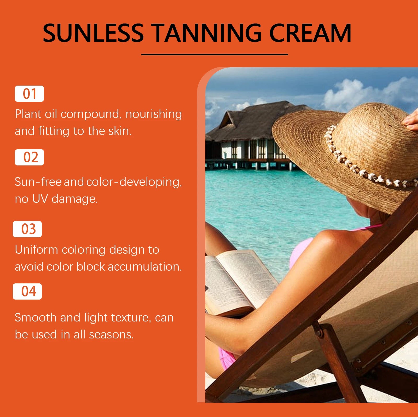 WIYUN Self Tanner Bronzing Cream – UV-Free Sunless Tan 50g Self Tanning Cream Zpaxo