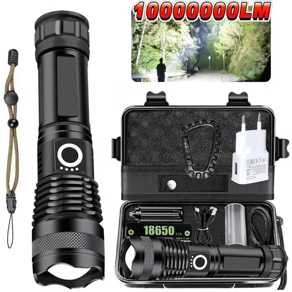 Rechargeable LED Tactical Flashlight – 5 Modes & Zoom