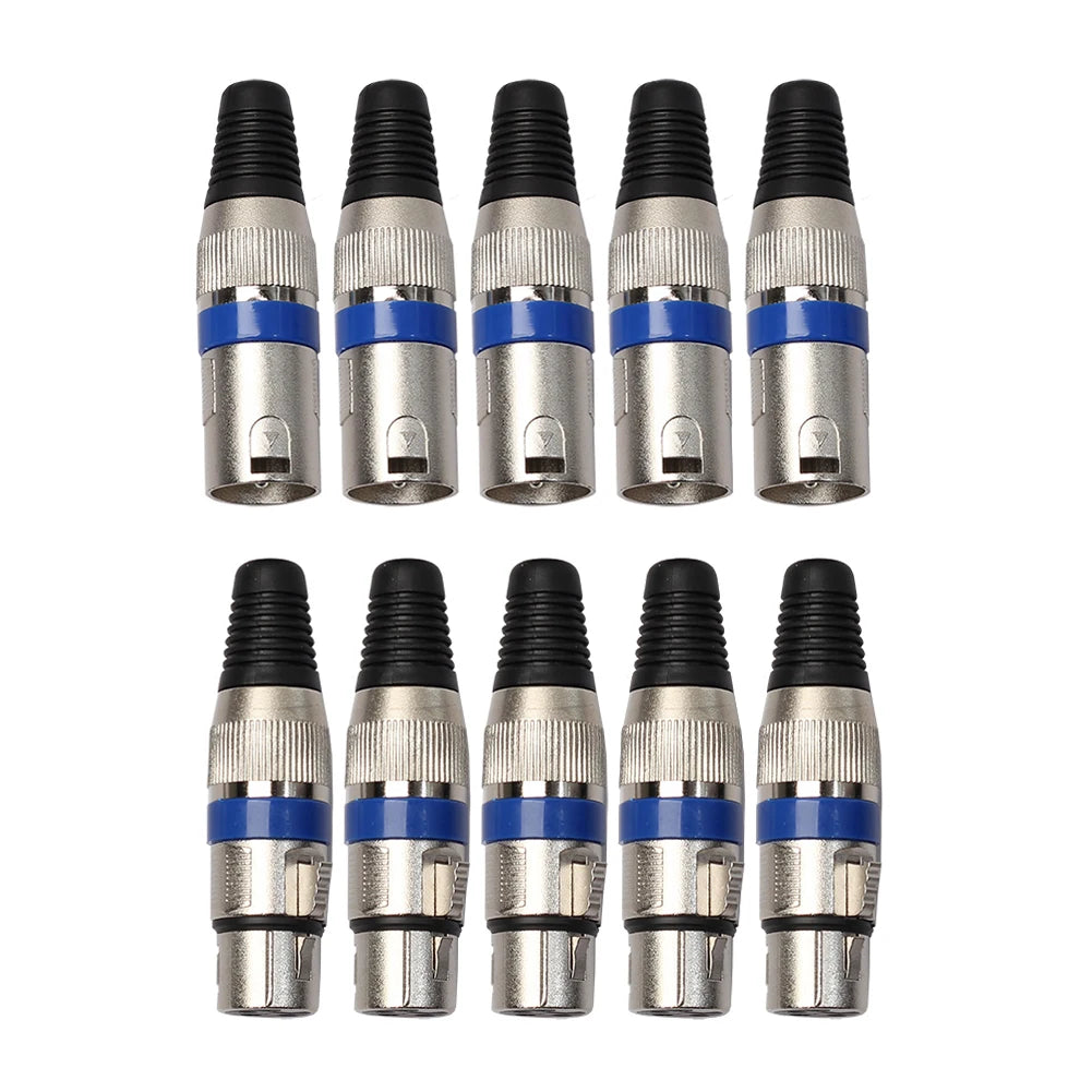 XLR 3 Pin MIC Jack Plug Audio Microphone Cable Wire Connector Female