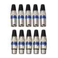 XLR 3 Pin MIC Jack Plug Audio Microphone Cable Wire Connector Female