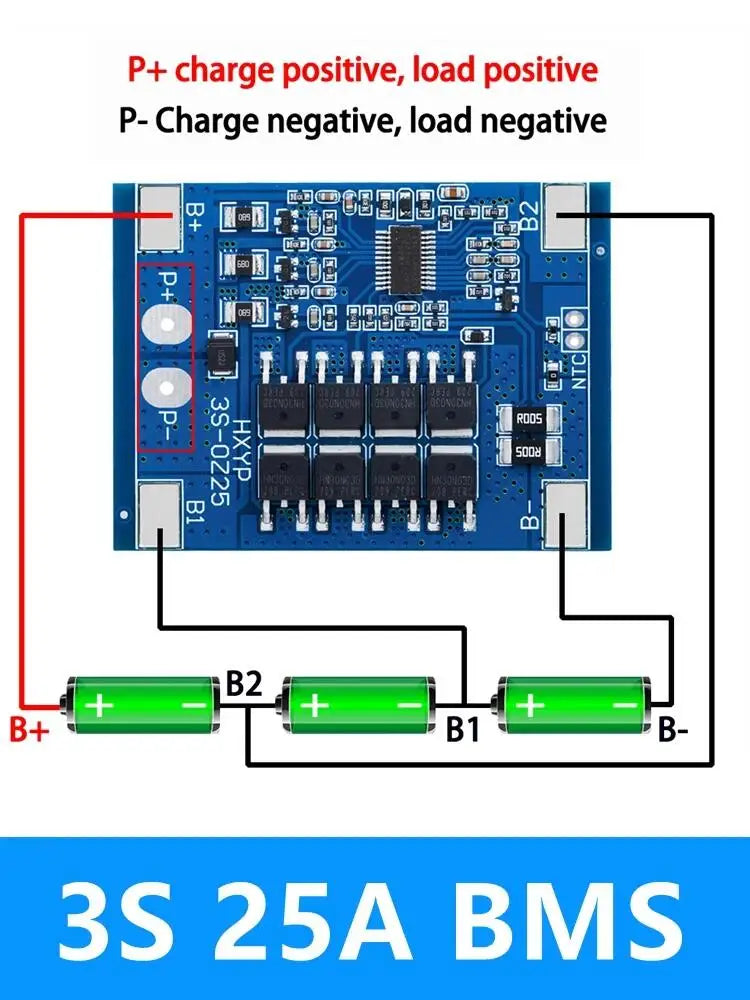 3S 15A 20A BMS Protection Board 11 1V 12 6V Li-ion Battery Module Zpaxo 3S 25A BMS