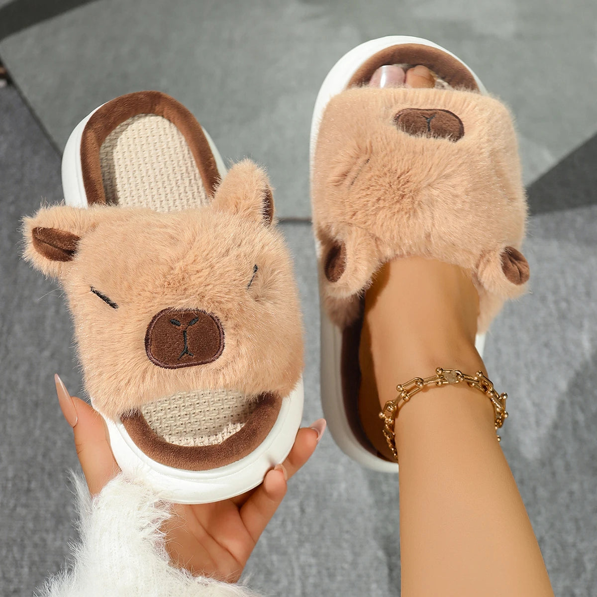 Women Home Slippers 2025 Fashion Linen Slides Comfortable Platform