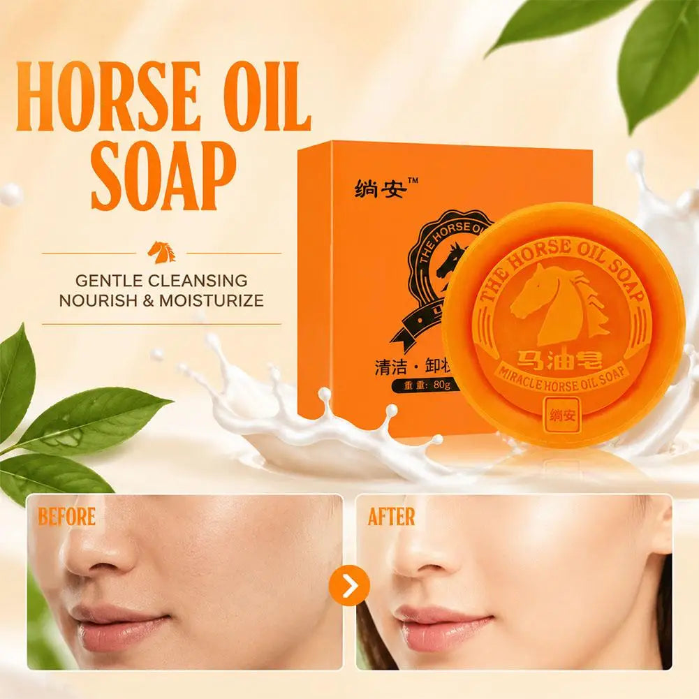 Horse oil soap For Face Facial and Body Moisturizing Cleansing Handmade Soap Bar Zpaxo