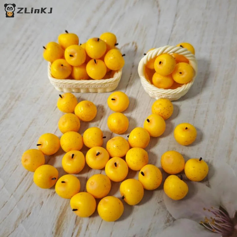 ▶5Pcs Mini Simulated Little Apple Doll Accessories Toys 1/12 Dollhouse Miniature Food Play Scene Decoration Zpaxo