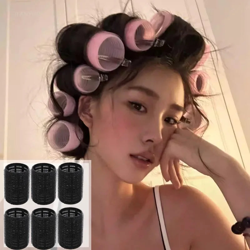 4- Hair Rollers Self Grip Hook Curlers Roller Bangs Salon No Heat