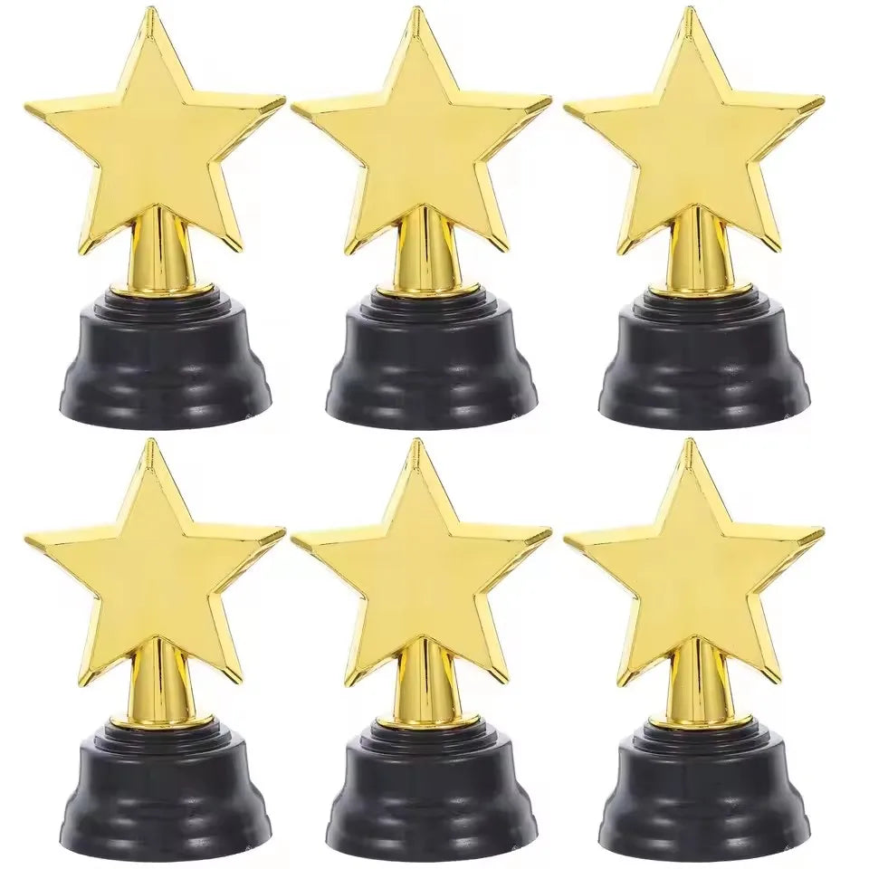 Star Trophy Awards Gold Five-pointed Trophies Large Base Students
