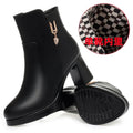 CINESSD Women's Boots Warm Wool Booties Heel Ankle 2023 Winter Zpaxo 329Black 7cm heels 38 CN