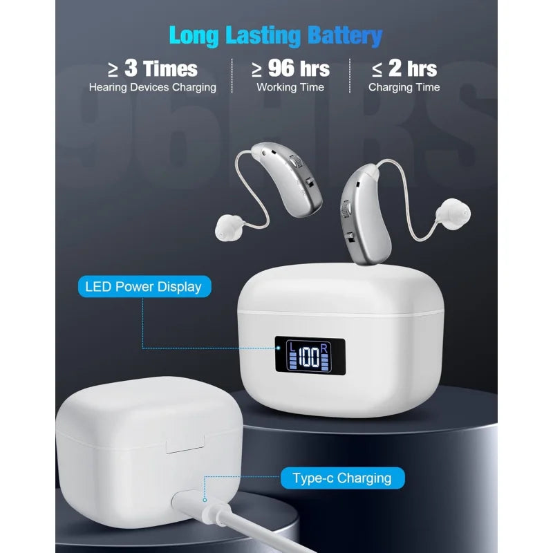 Rechargeable Headphones Seniors Magnetic Charging Adjustable Low