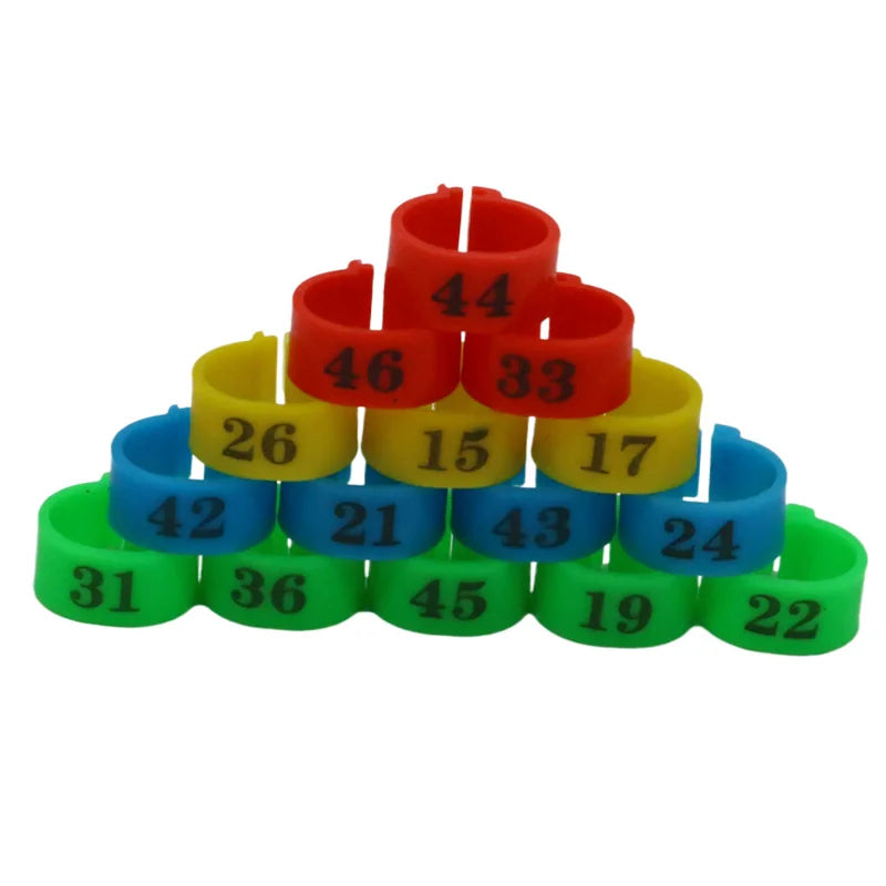 Bird Plastic Clip Rings Pigeon Colored Foot Ring No 1-50 4 Colors Zpaxo