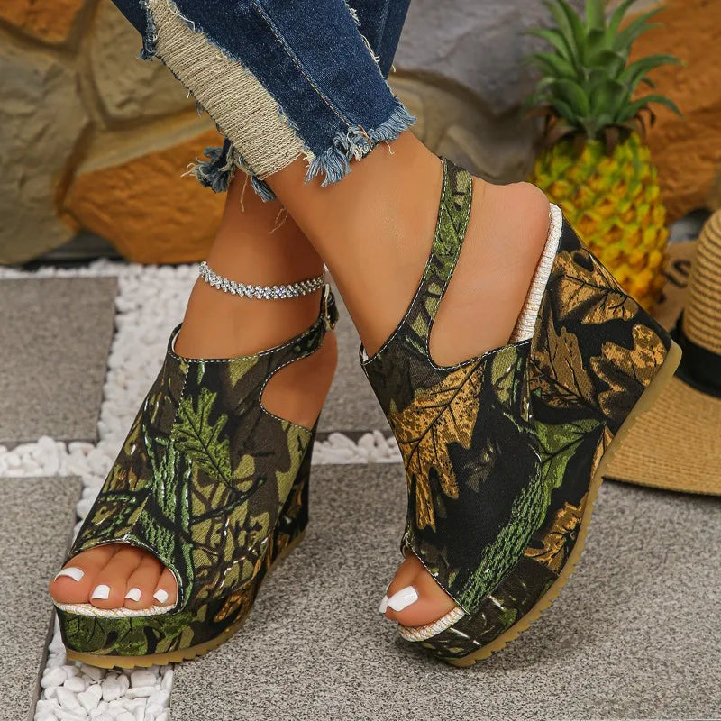 Summer Elegant Casual Buckle Strap Wedge Sandals Women Heels Open Toe Zpaxo