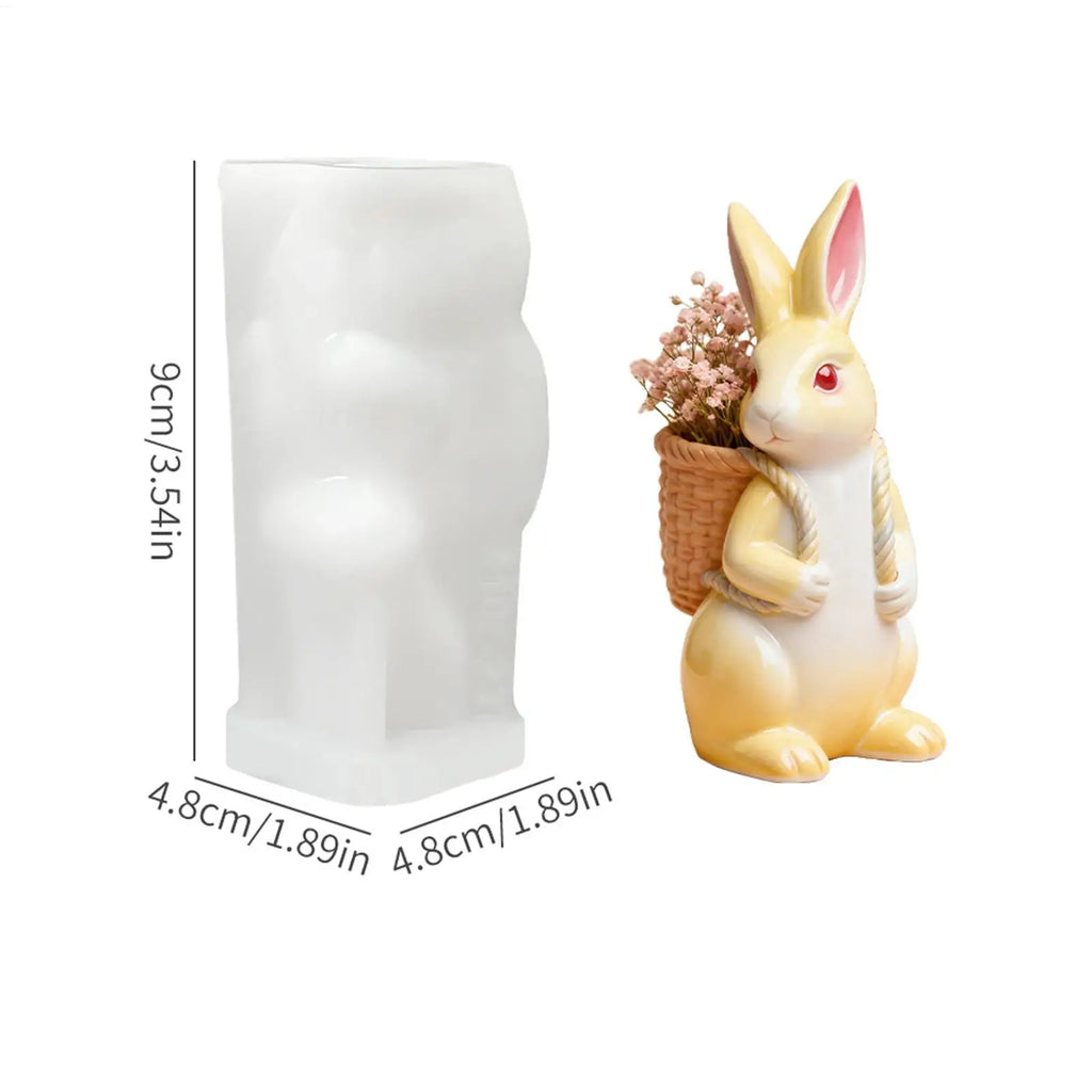 3D Easter Bunny Silicone Mold Candle Making Plaster Cement Craft