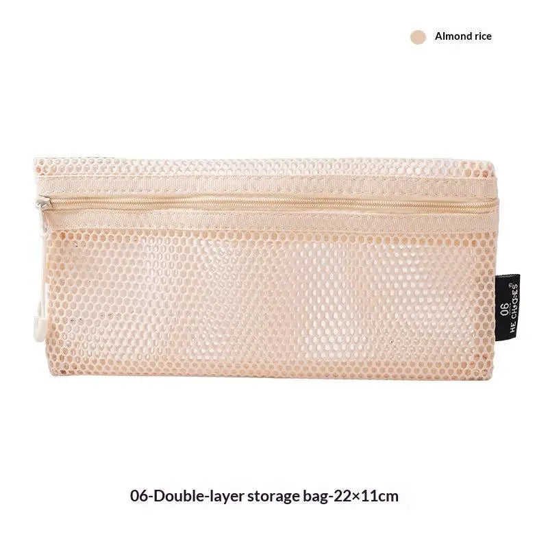 MBreathable Mesh Zipper Storage Pouch Visible Large Capacity Makeup Zpaxo C