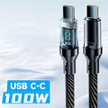 120W USB Type C Cable Super Fast Charging Cable With LED Display 100W PD Type-C Data Cord For Universal USB Charging USB C Cable Zpaxo 100W PD Type C Cable 1.5m