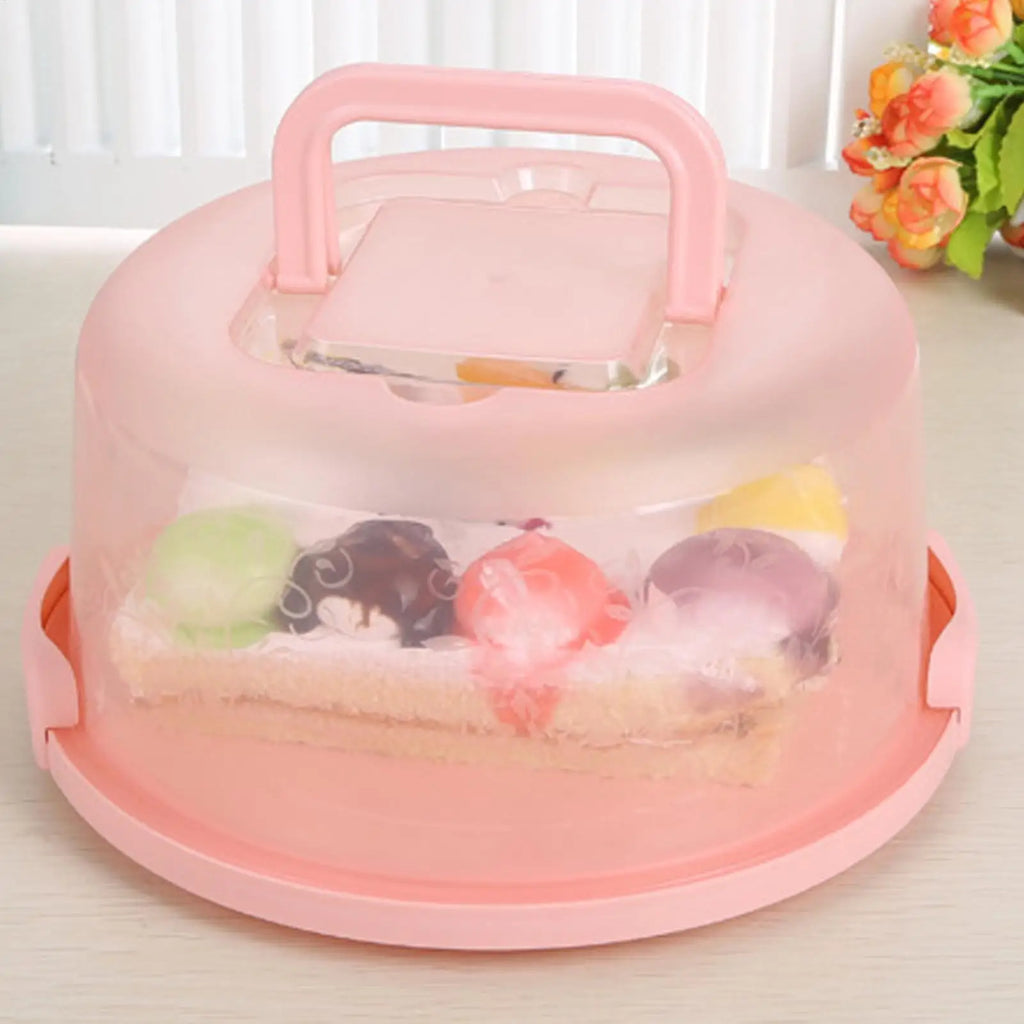 Cake Carrier With Lid And Handle Travel Cake Carrier Transparent Dome Reusable Airtight Box With Handl For Bakery Wedding Party Zpaxo
