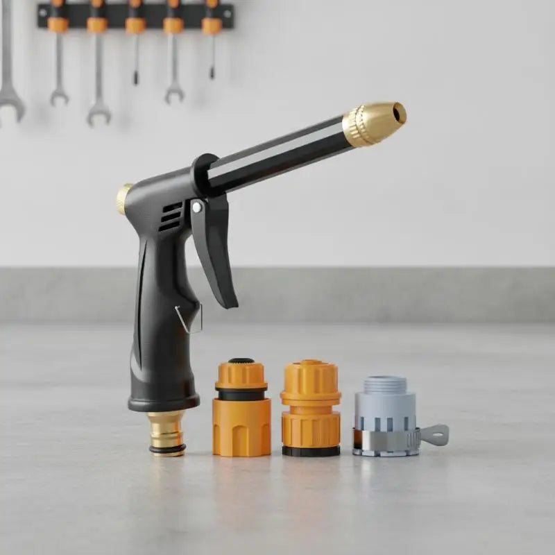 High-Pressure Hose Nozzle – 3 Spray Modes & Brass Fittings