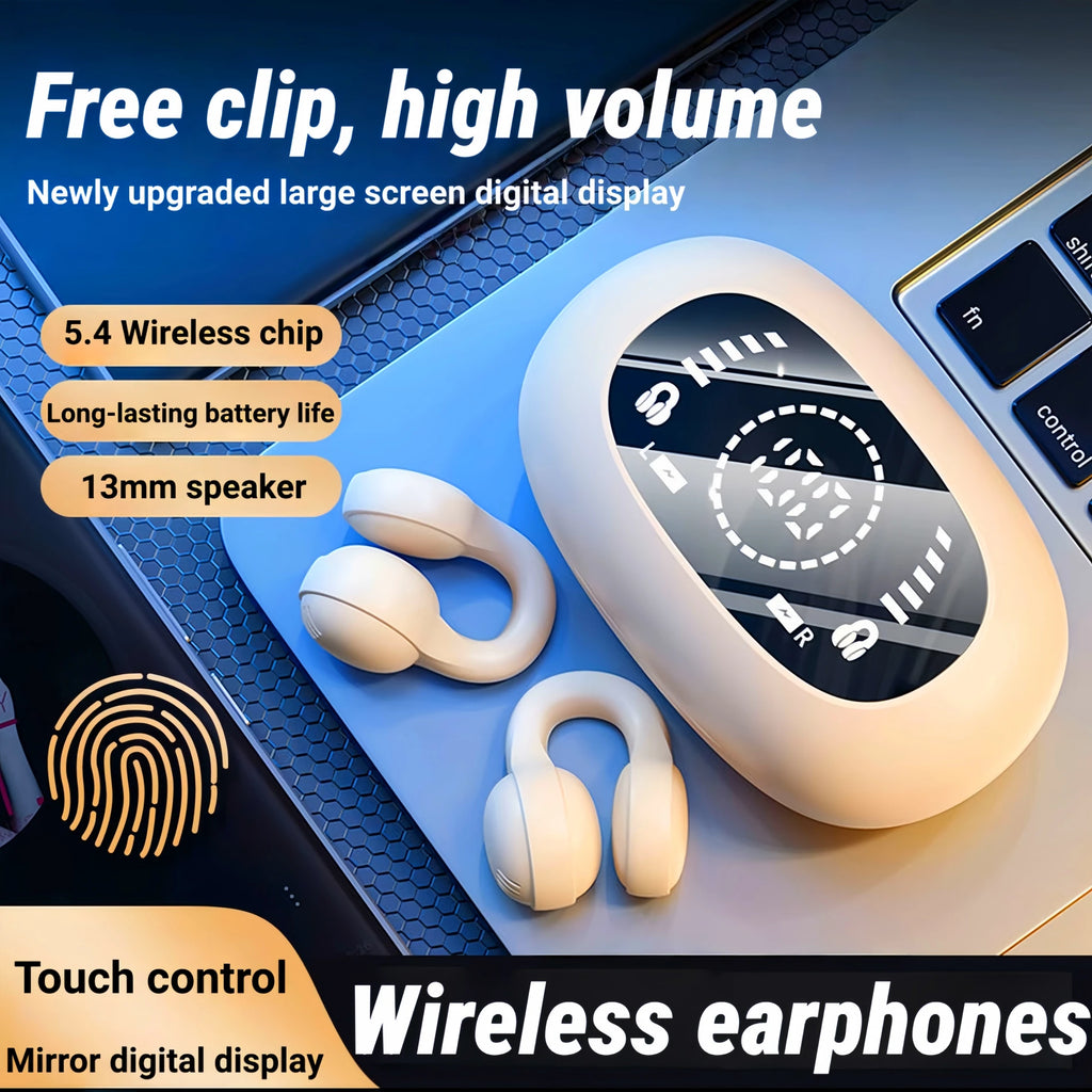 Wireless Open Ear Clip Earphones Bluetooth Music Sports Fashion Touch
