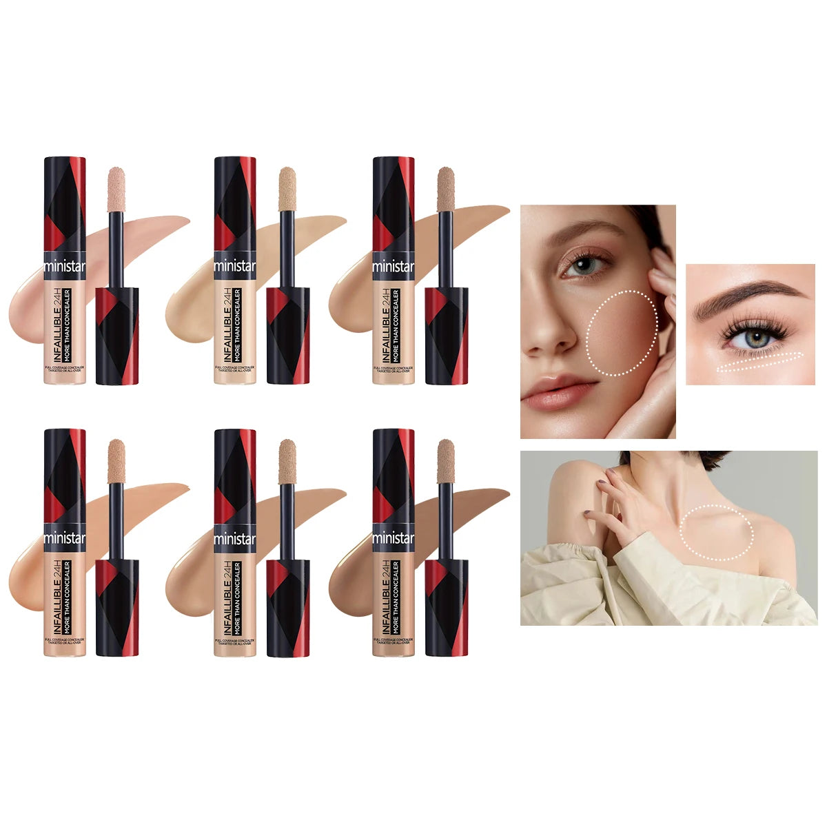 Full Coverage Concealer Waterproof Sweat Proof Stain Resistant