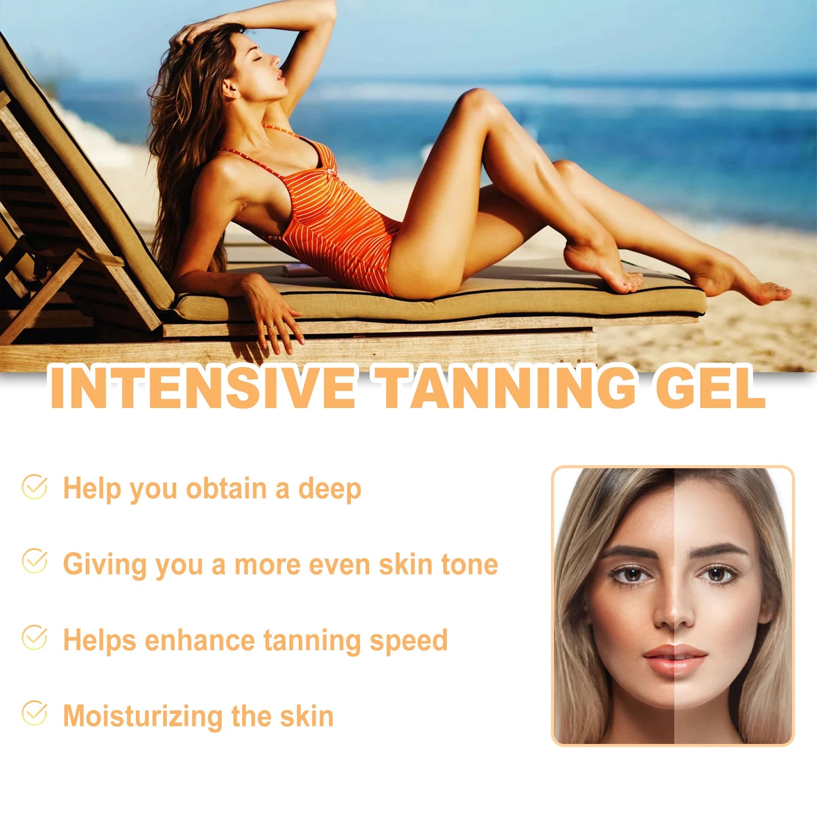Hoygi Tanning Gel Natural Sunless Tan Fast Drying Hydrating Lightweight Non-Sticky Streak Free Long Lasting All Skin Tones Zpaxo